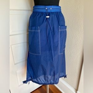 DKNY- Marine Blue Skirt With Cotton Interior Liner And Side Tie